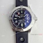 Swiss Replica Breitling Black Rubber Strap Watch - Super Avenger Asian Eta2836